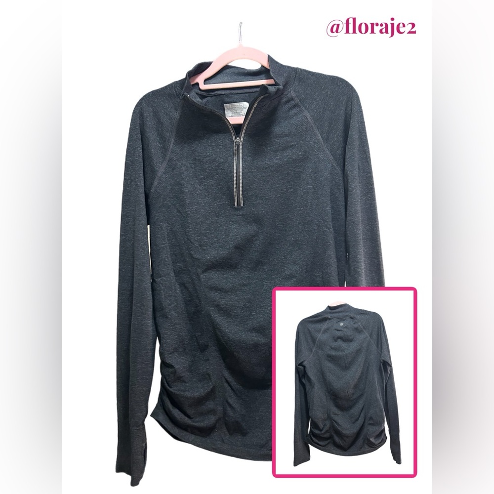 Athleta Fastest Track Half Zip Jacket Dark Gray Size L